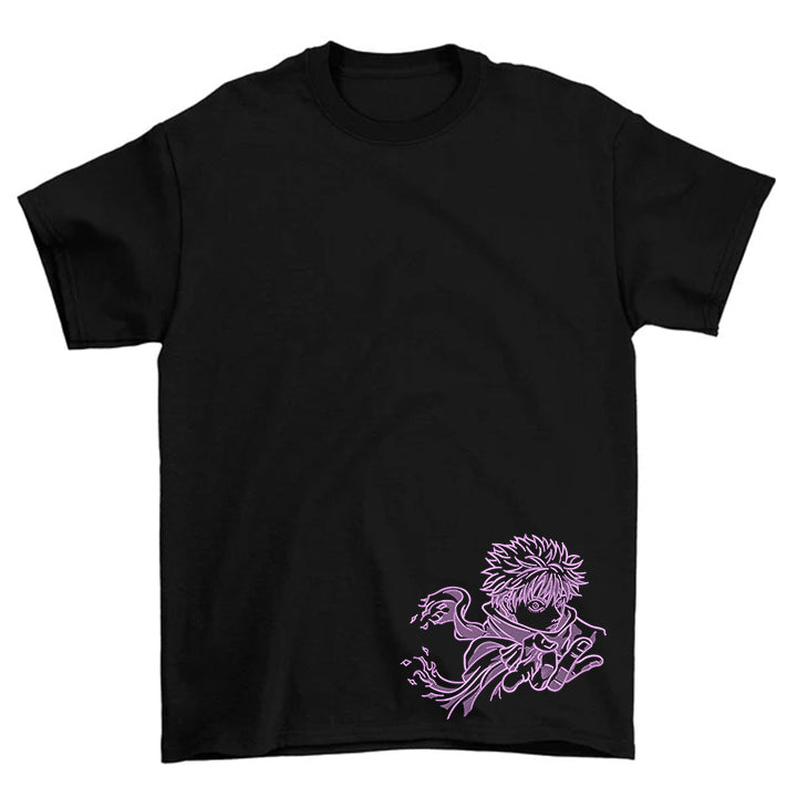 KAEL - Gojo Satoru Cursed Hand Sign Oversize Tshirt Yeniden Yapılandırılmış Nakış