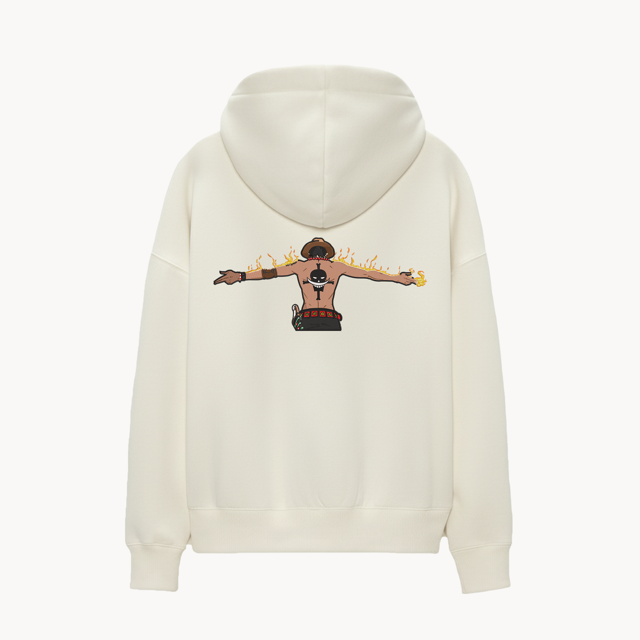 KAEL - OVERSİZE SWEATSHİRT - Portgas D. Ace Back Pose Yeniden Yapılandırılmış Nakış