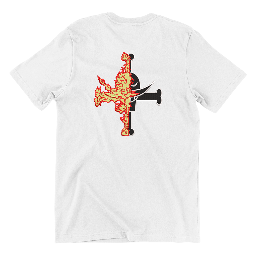 KAEL - Portgas D. Ace W.B Korsan bayraklı Oversize Tshirt Yeniden Yapılandırılmış Nakış