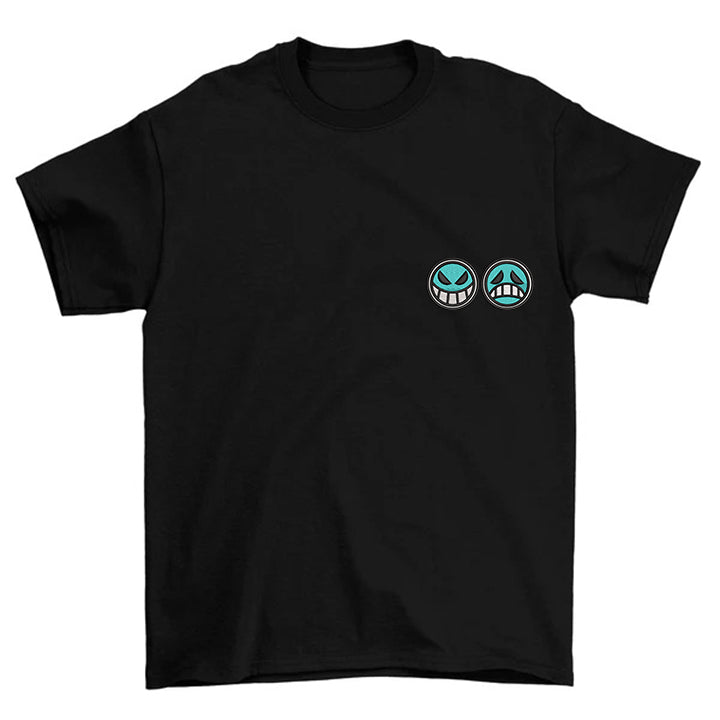 KAEL - Portgas D. Ace W.B Korsan bayraklı Oversize Tshirt Yeniden Yapılandırılmış Nakış