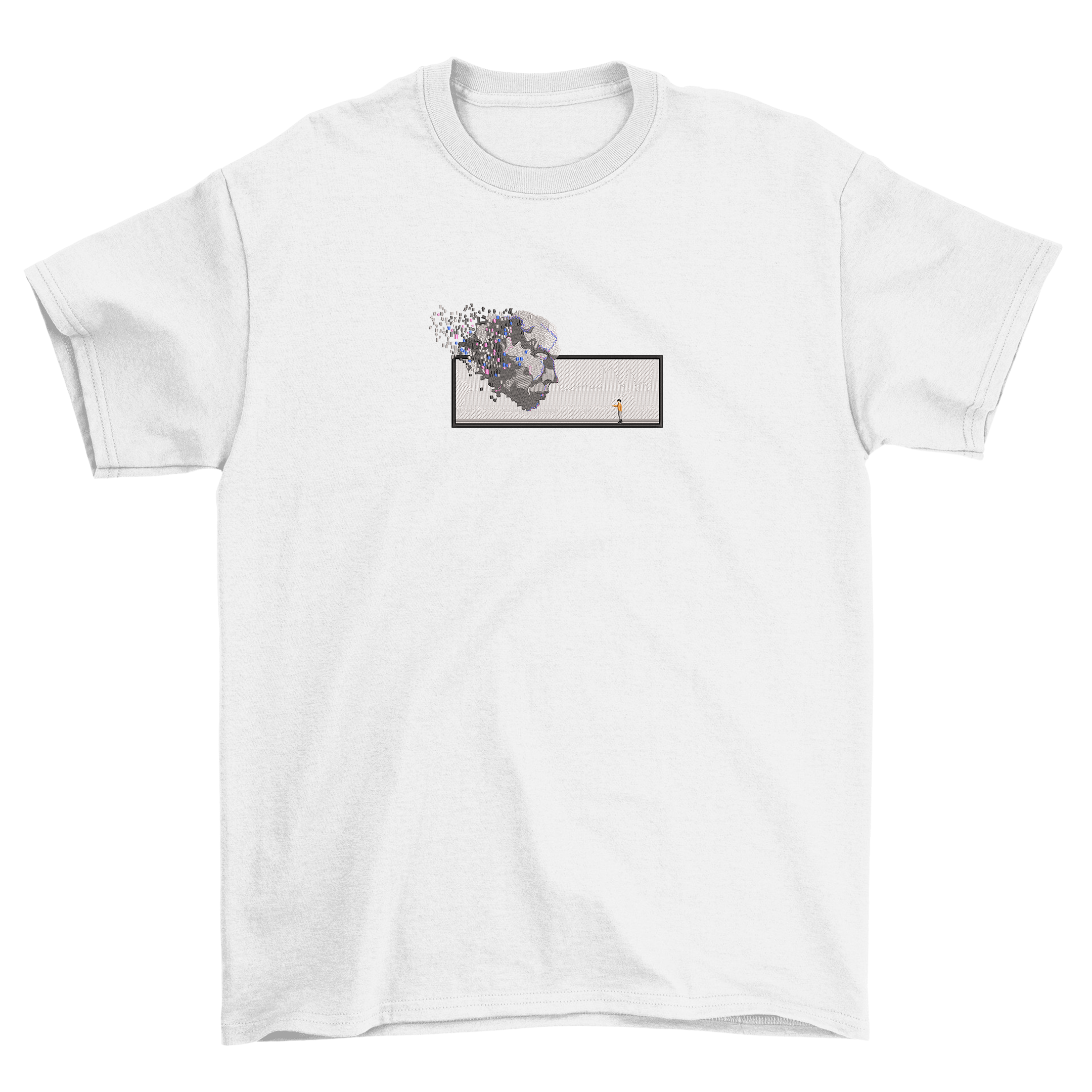 KAEL - Artificial Reality Oversize Tshirt Yeniden Yapılandırılmış Nakış