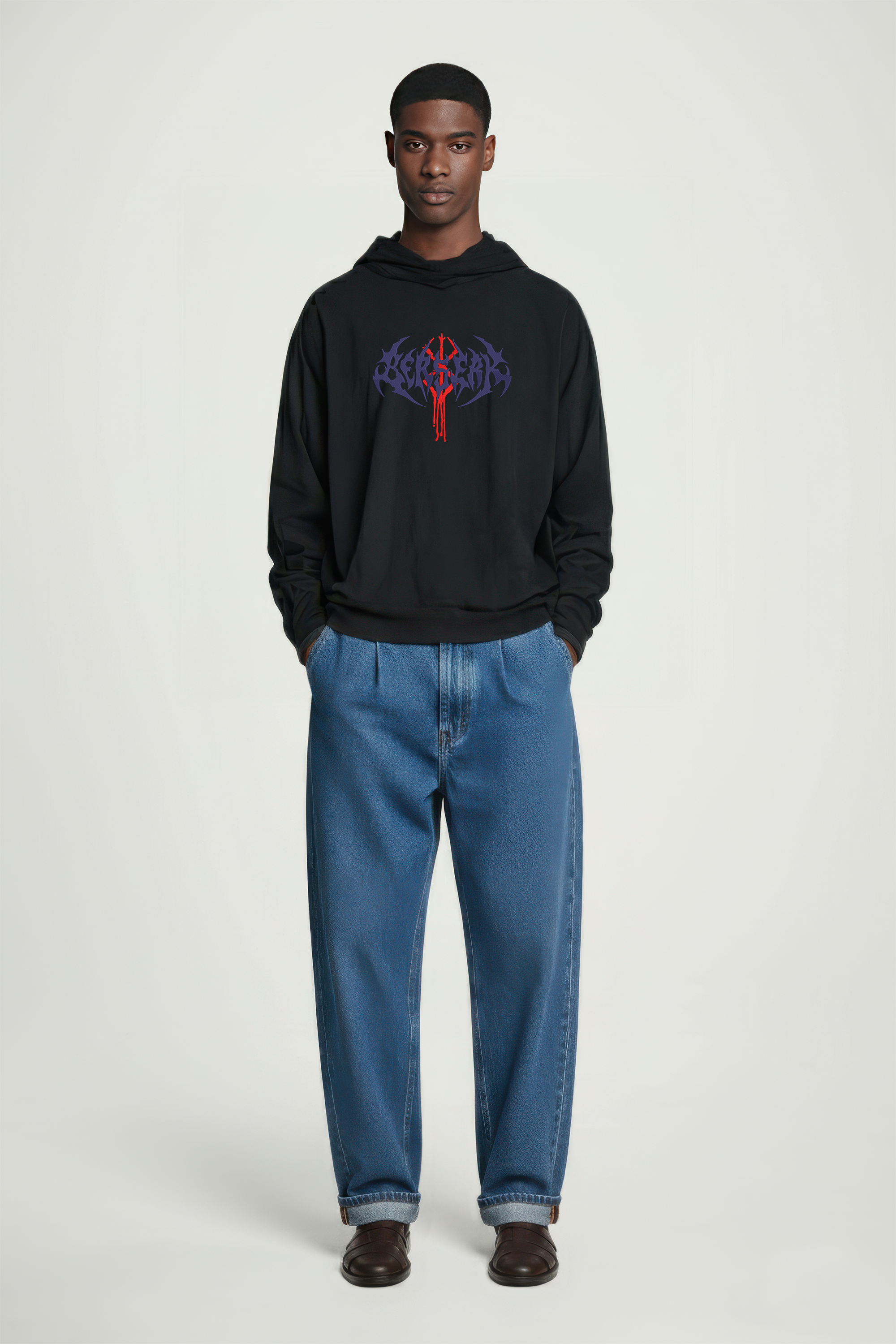 KAEL - OVERSİZE SWEATSHİRT - Berserk Curse Mark Yeniden Yapılandırılmış Nakış