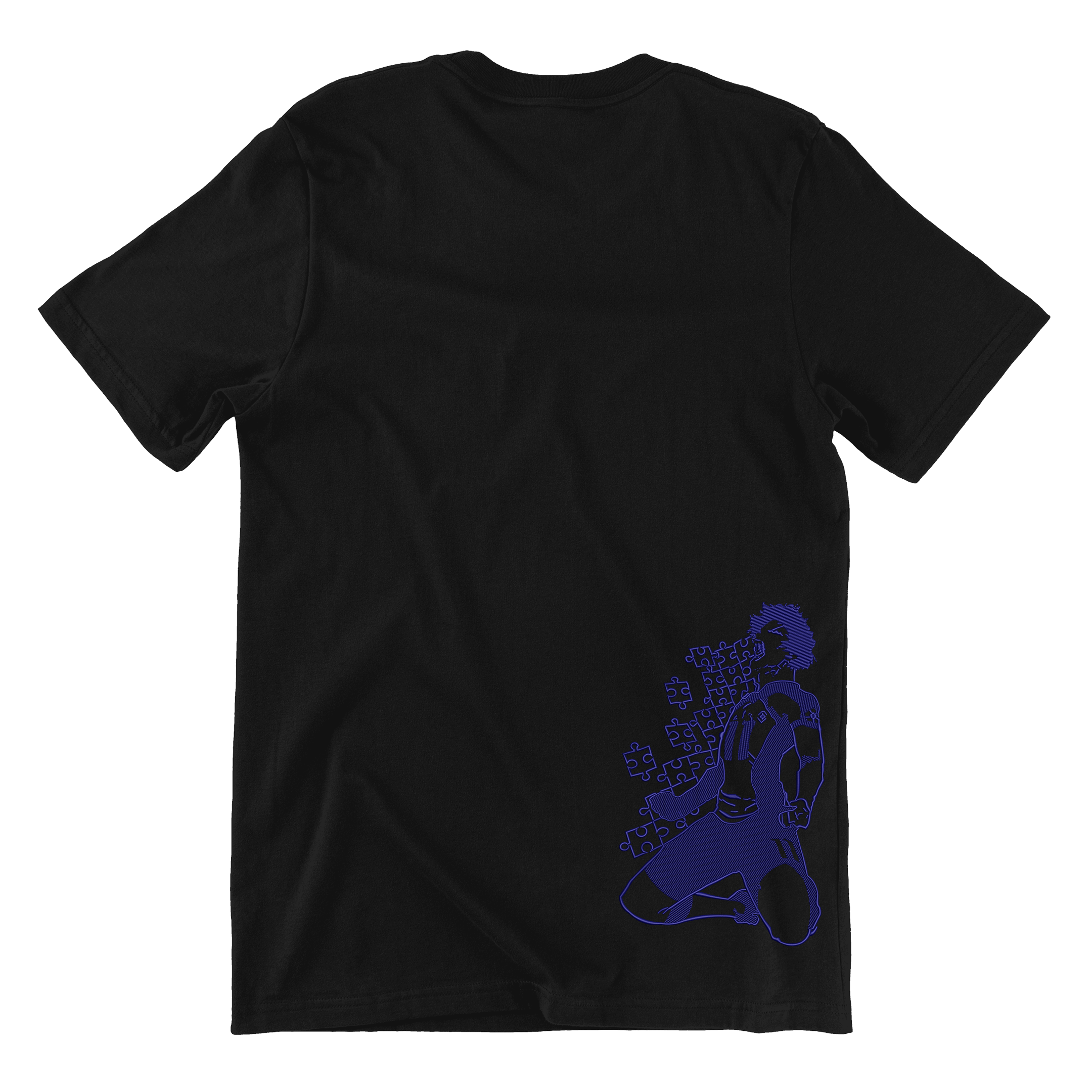 KAEL - Bluelock Isagi Puzzle Tshirt Yeniden Yapılandırılmış Nakış