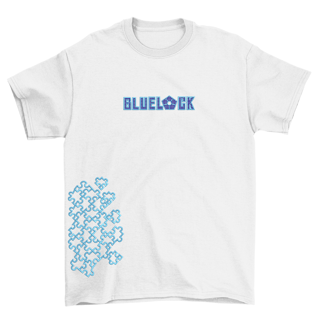 KAEL - Bluelock Isagi Puzzle Tshirt Yeniden Yapılandırılmış Nakış