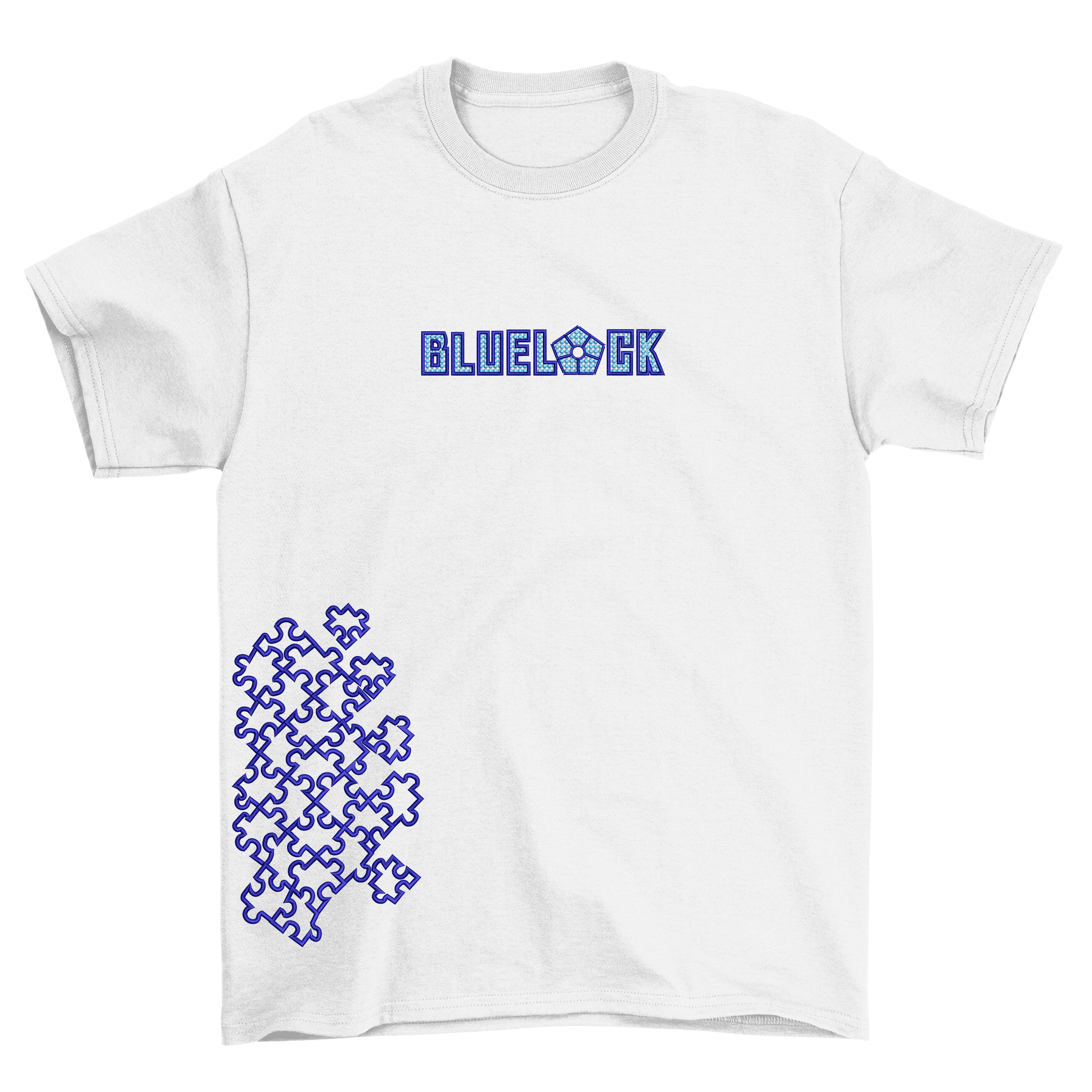 KAEL - Bluelock Isagi Puzzle Tshirt Yeniden Yapılandırılmış Nakış