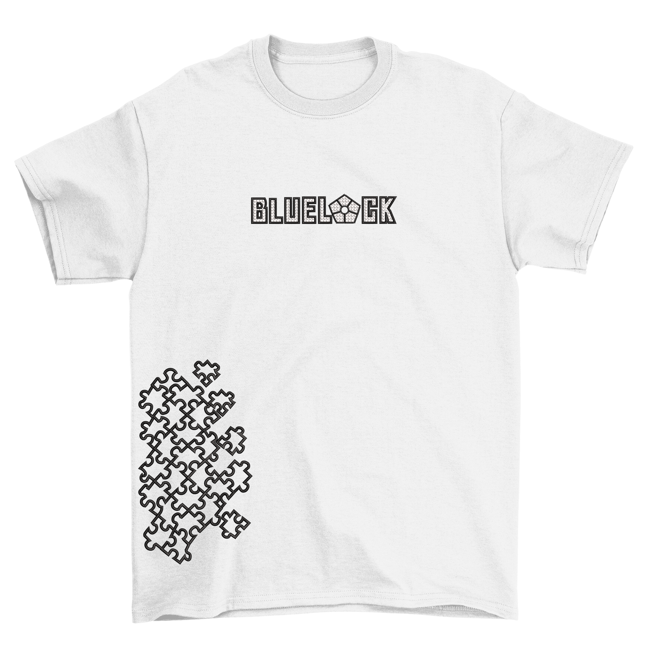 KAEL - Bluelock Isagi Puzzle Tshirt Yeniden Yapılandırılmış Nakış