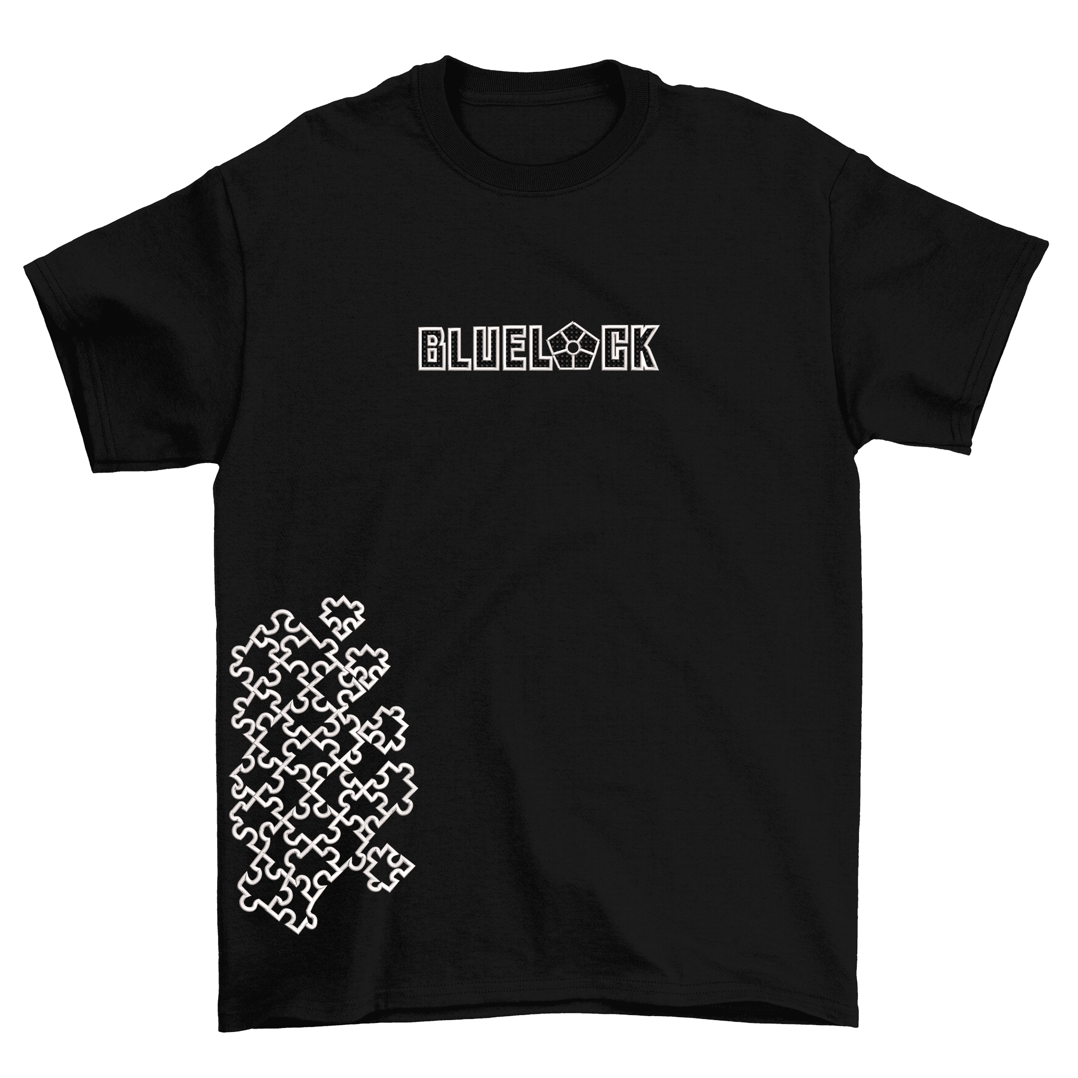 KAEL - Bluelock Isagi Puzzle Tshirt Yeniden Yapılandırılmış Nakış