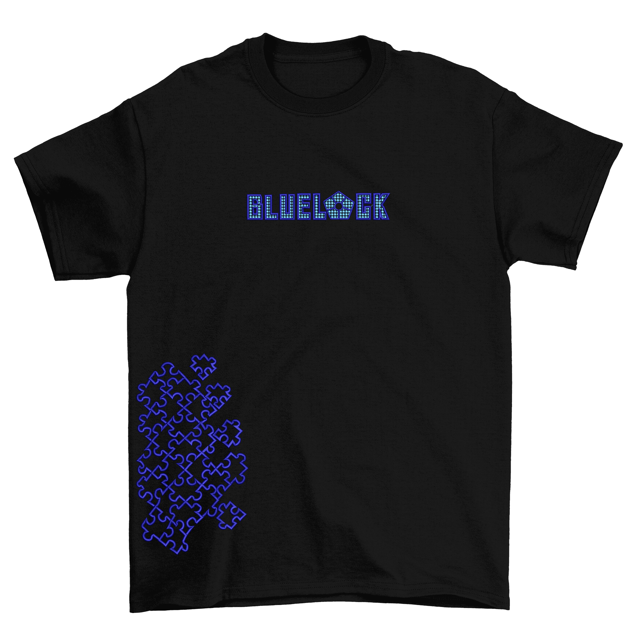 KAEL - Bluelock Isagi Puzzle Tshirt Yeniden Yapılandırılmış Nakış