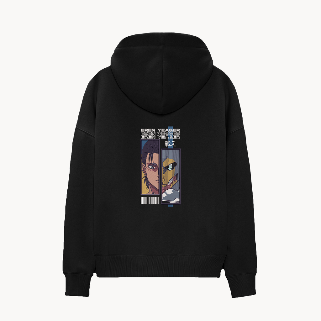 KAEL - OVERSİZE SWEATSHİRT - Eren Yeager Yeniden Yapılandırılmış Nakış