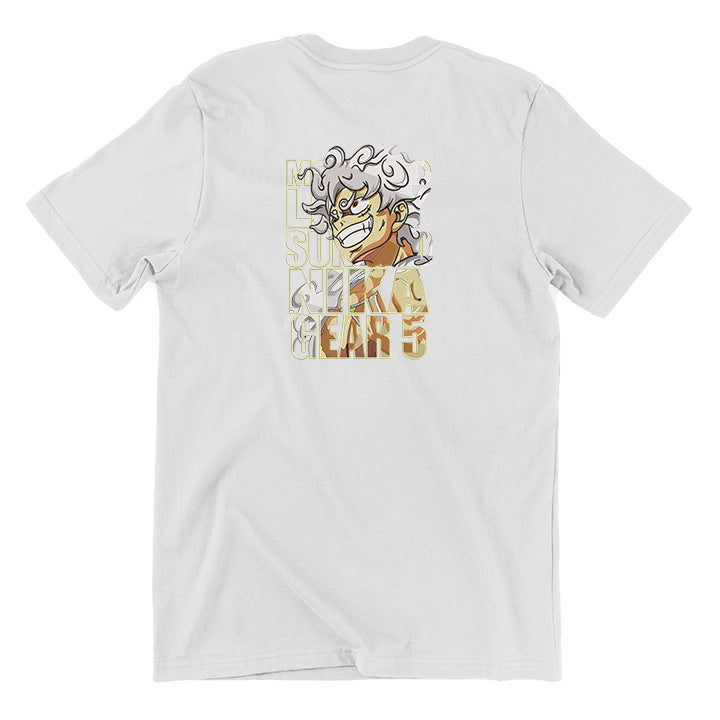 KAEL - Monkey D. Luffy Gear 5 x Nika Oversize Tshirt Yeniden Yapılandırılmış Nakış