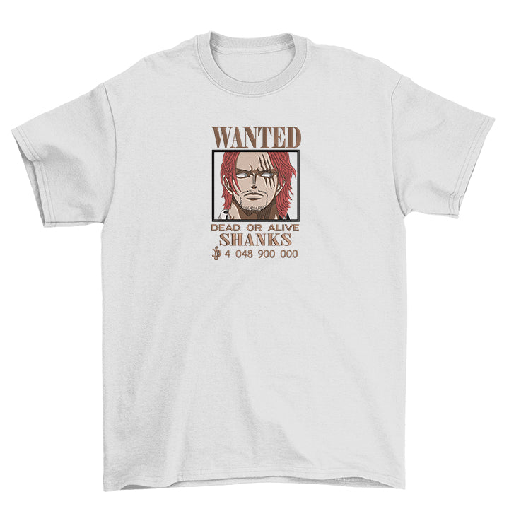 KAEL - Red Haired Shanks Bounty Oversize Tshirt Yeniden Yapılandırılmış Nakış