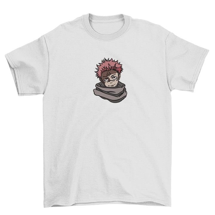 KAEL - Sukuna Know Your Place Oversize Tshirt Yeniden Yapılandırılmış Nakış