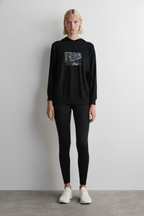 KAEL - OVERSİZE SWEATSHİRT - VAN GOGH STARRY NİGHT Yeniden Yapılandırılmış Nakış