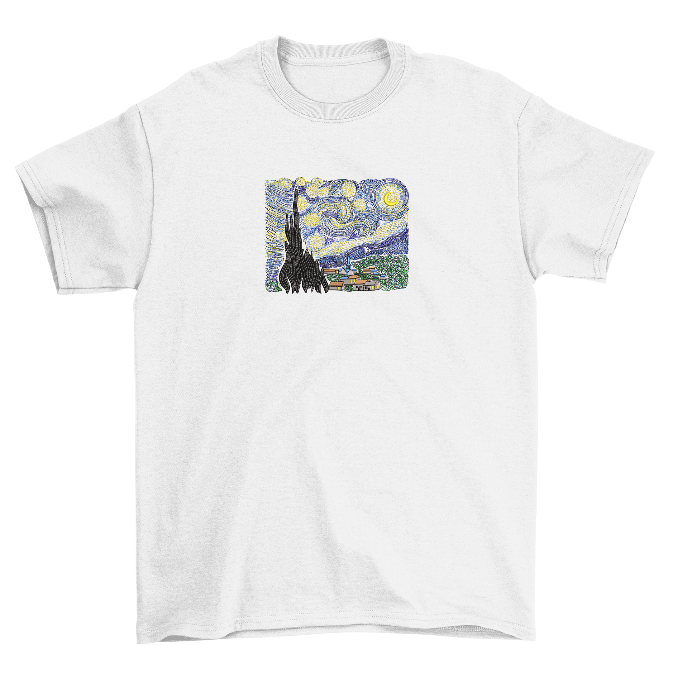 KAEL - Van Gogh Oversize Tshirt Yeniden Yapılandırılmış Nakış