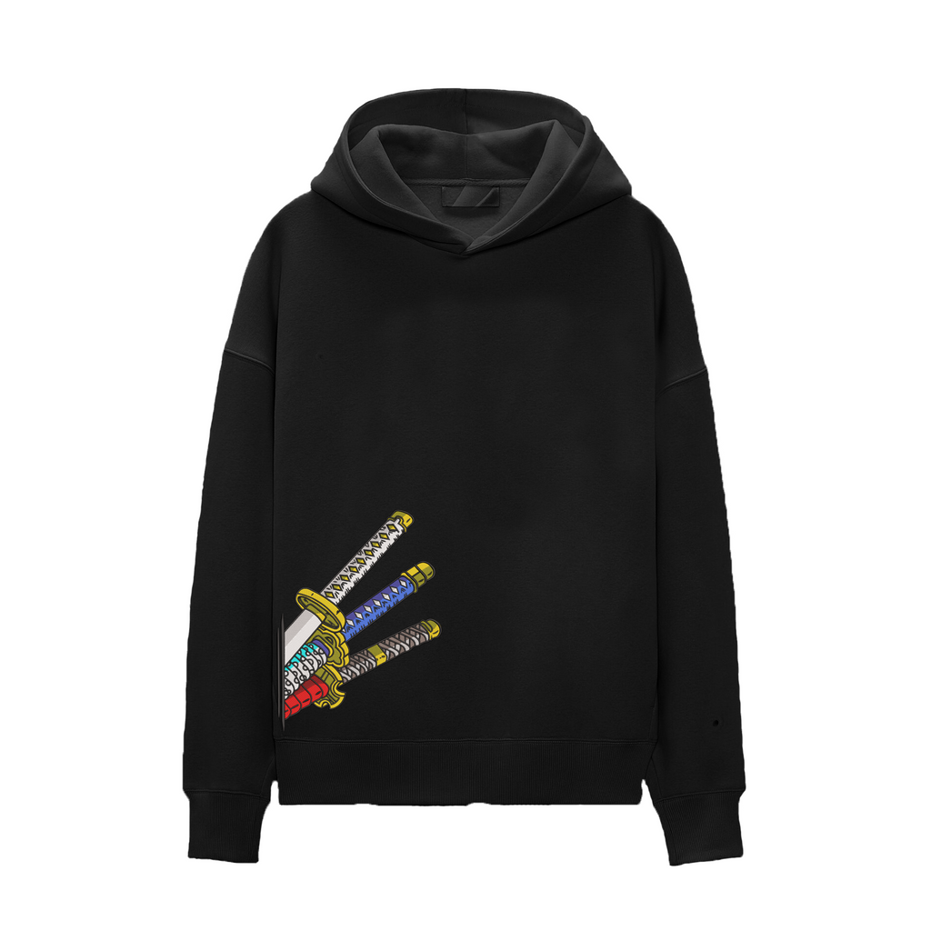 KAEL - OVERSİZE SWEATSHİRT - Zoro Kılıçları Yapılandırılmış Nakış