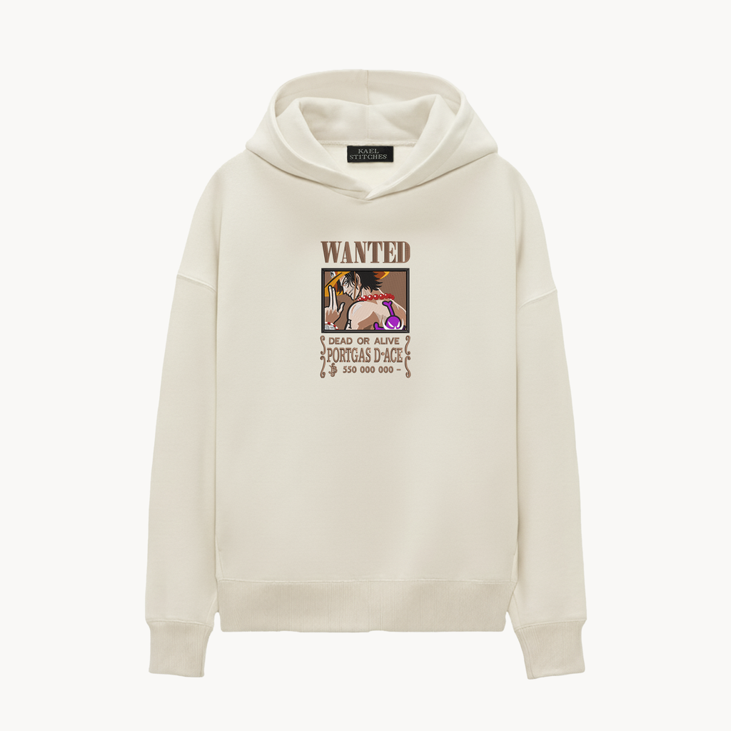 KAEL - OVERSİZE SWEATSHİRT - Portgas D. Ace Wanted  Yeniden Yapılandırılmış Nakış