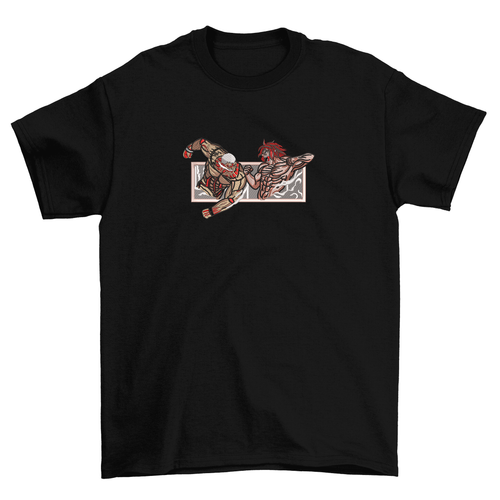 KAEL - Eren vs Reiner Tshirt Yeniden Yapılandırılmış Nakış