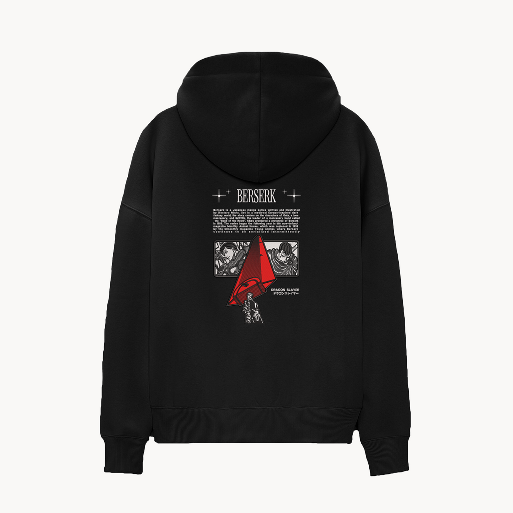 KAEL - OVERSİZE SWEATSHİRT - GUTS Dragon Slayer Yeniden Yapılandırılmış Nakış