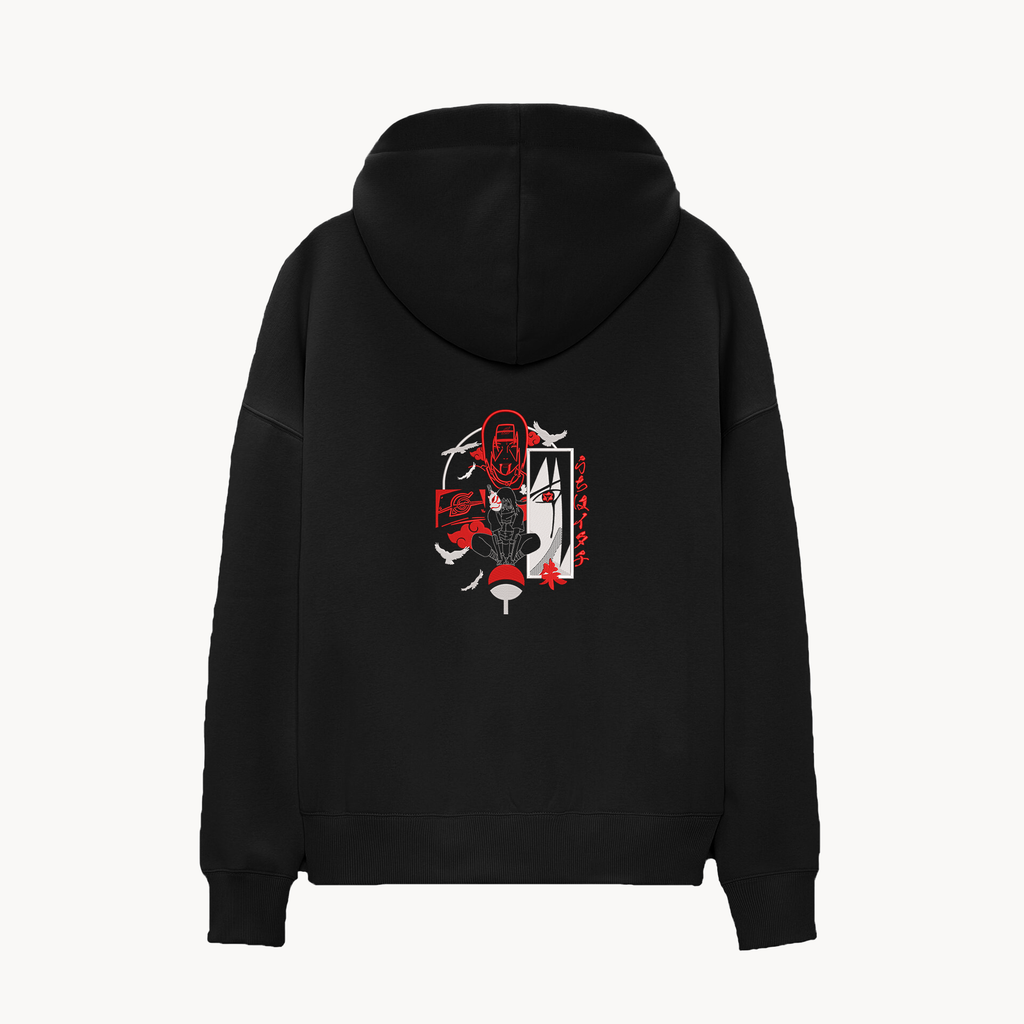 KAEL - OVERSİZE SWEATSHİRT - Uchiha Itachi Yeniden Yapılandırılmış Nakış