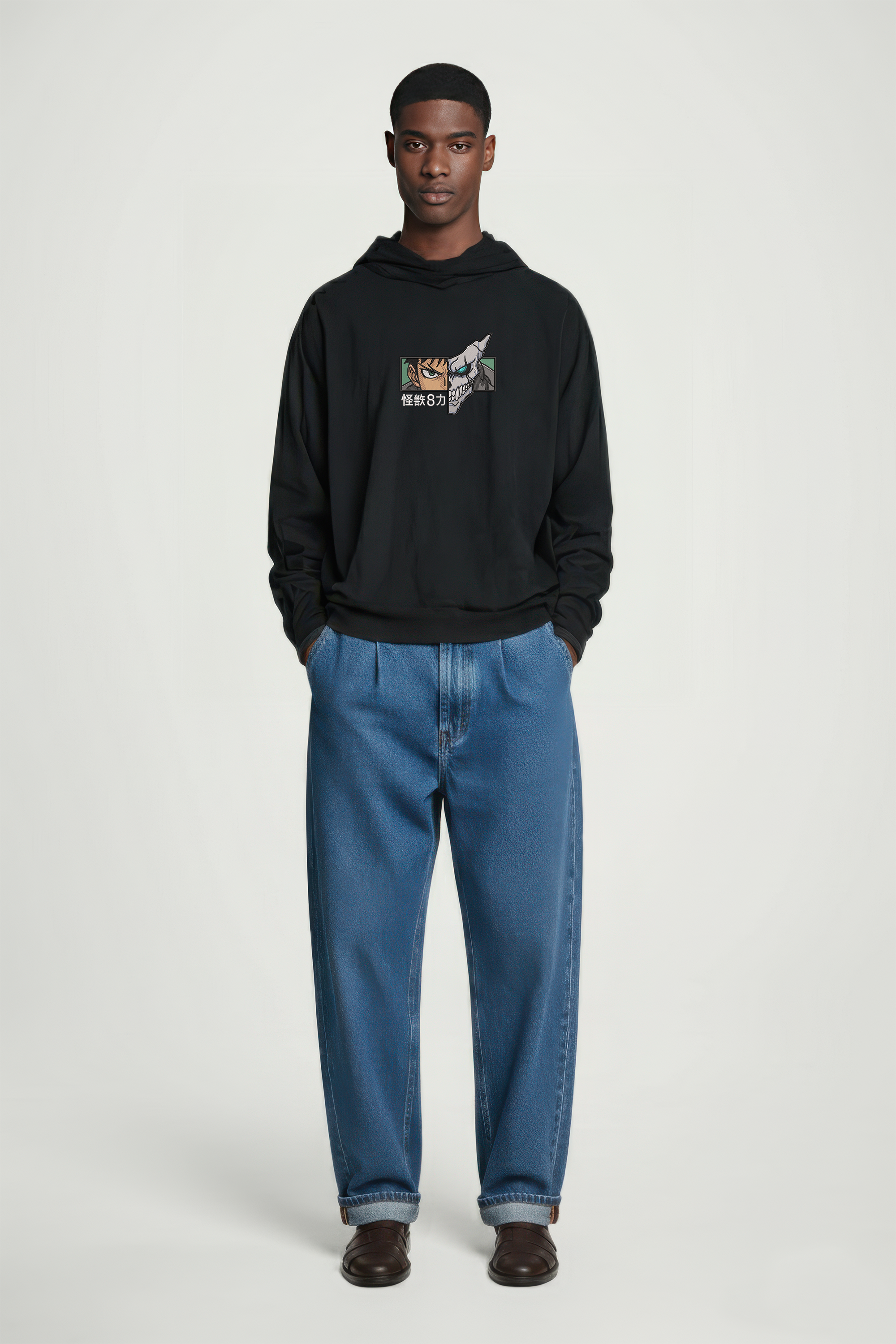 KAEL - OVERSIZE SWEATSHIRT - KAİJU NO 8 Yeniden Yapılandırılmış Nakış