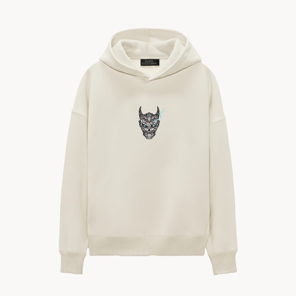 KAEL - OVERSIZE SWEATSHIRT - KAİJU FACE Yeniden Yapılandırılmış Nakış