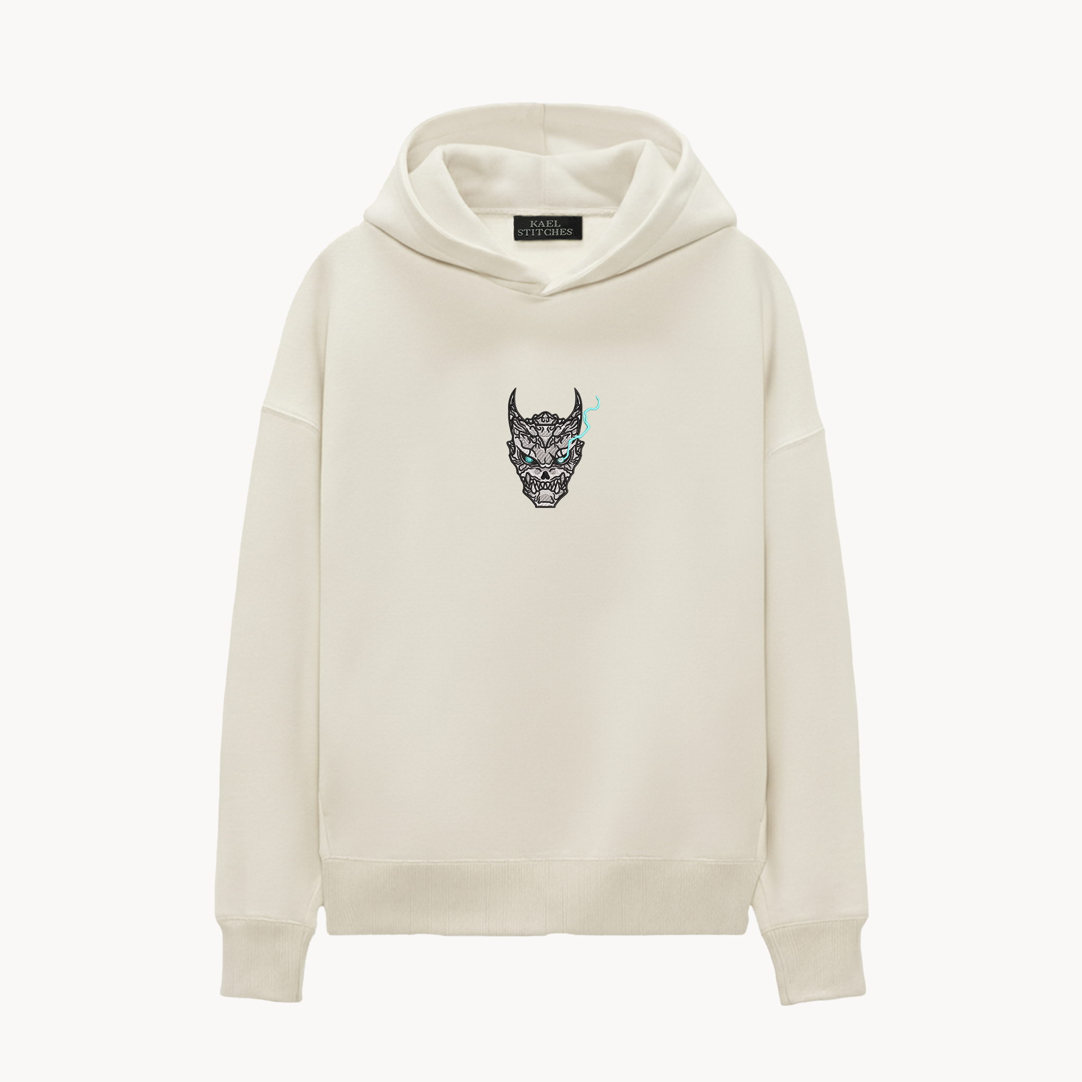 KAEL - OVERSIZE SWEATSHIRT - KAİJU FACE Yeniden Yapılandırılmış Nakış