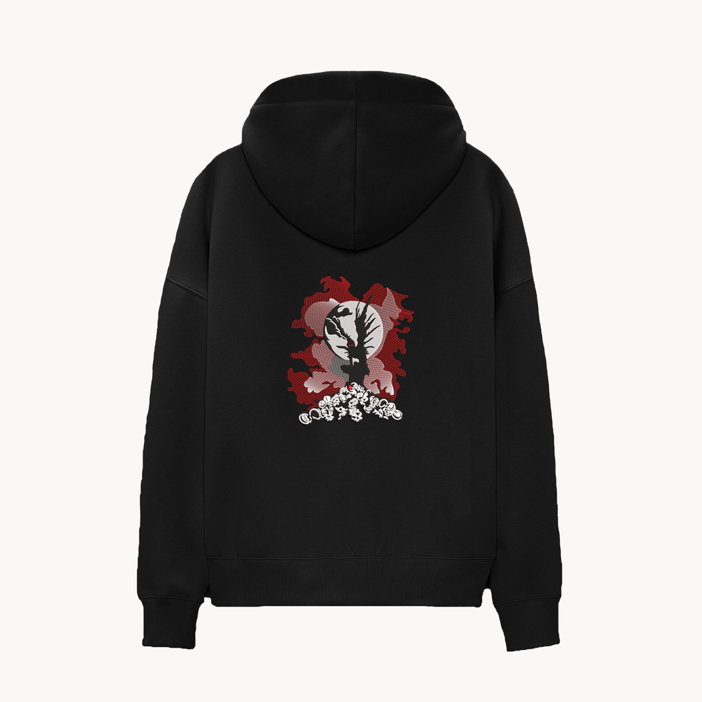 KAEL - OVERSİZE SWEATSHİRT - Death Note Ryuk Yeniden Yapılandırılmış Nakış
