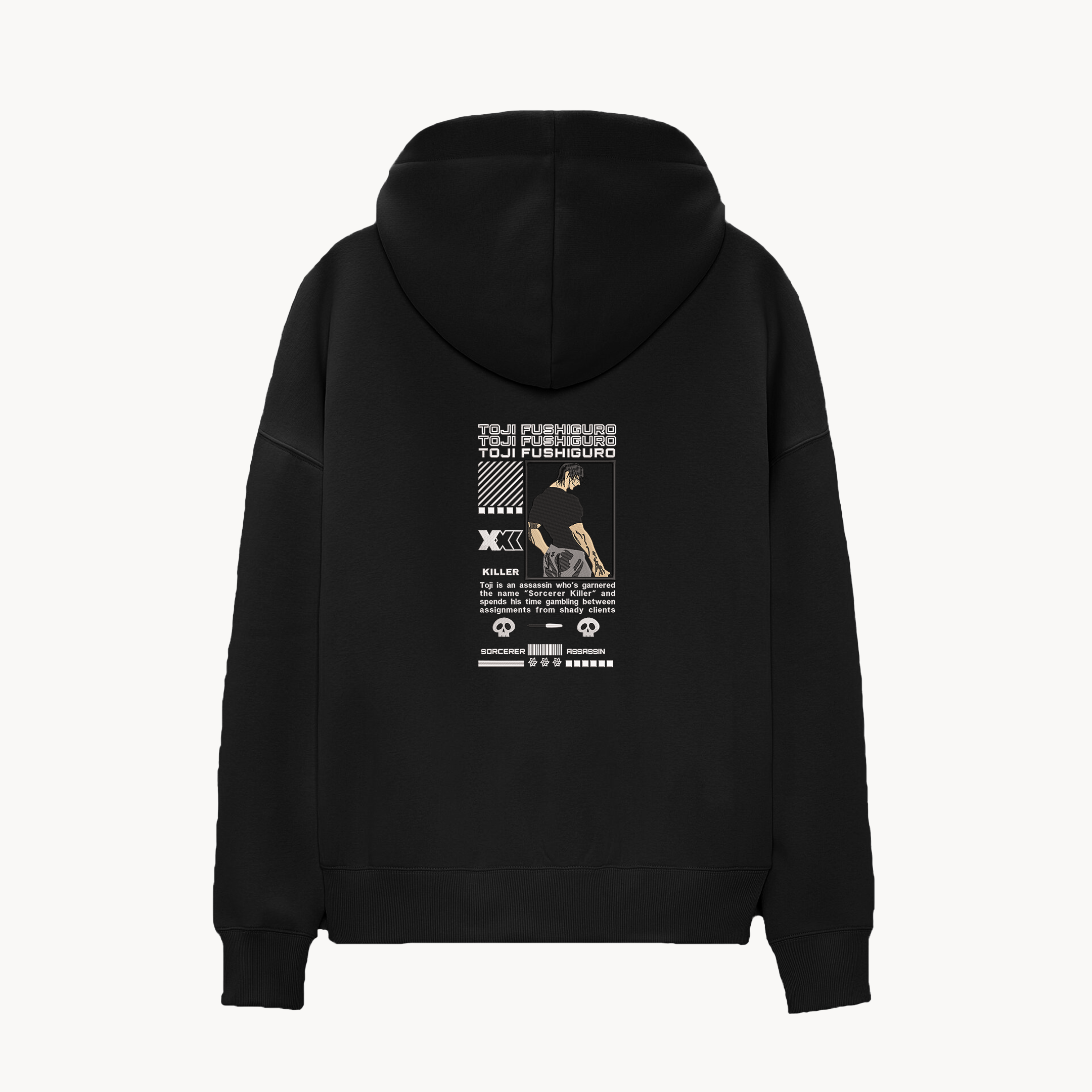 KAEL - OVERSİZE SWEATSHİRT - Toji Fushiguro Sorcerer Killer Yeniden Yapılandırılmış Nakış