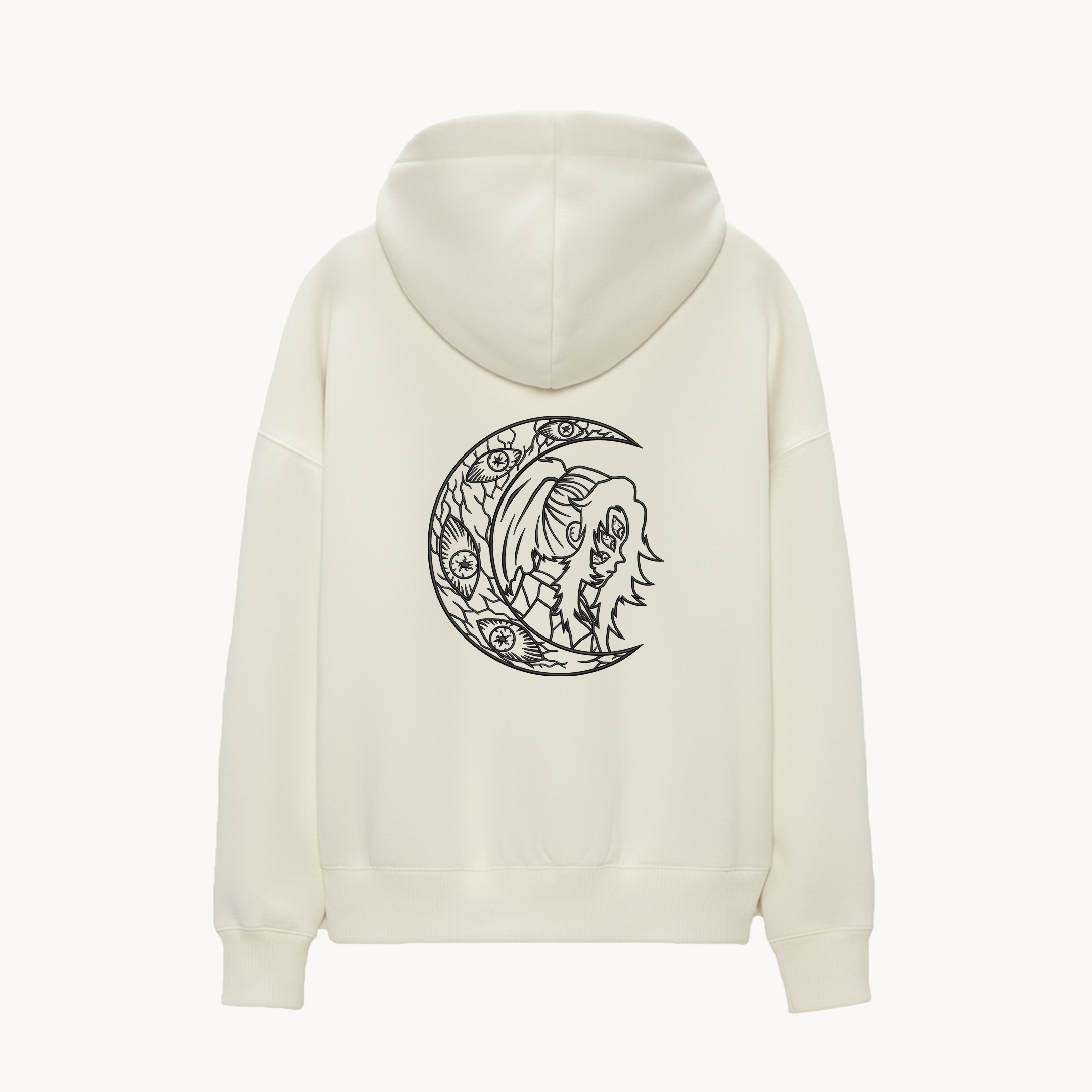 KAEL - OVERSIZE SWEATSHIRT - Upper Moon Kokushibo Yeniden Yapılandırılmış Nakış