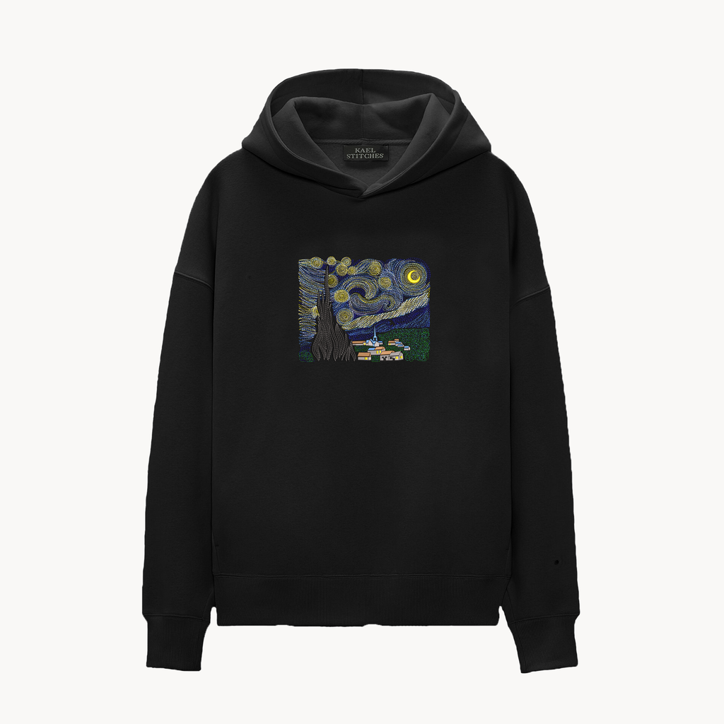 KAEL - OVERSİZE SWEATSHİRT - VAN GOGH STARRY NİGHT Yeniden Yapılandırılmış Nakış