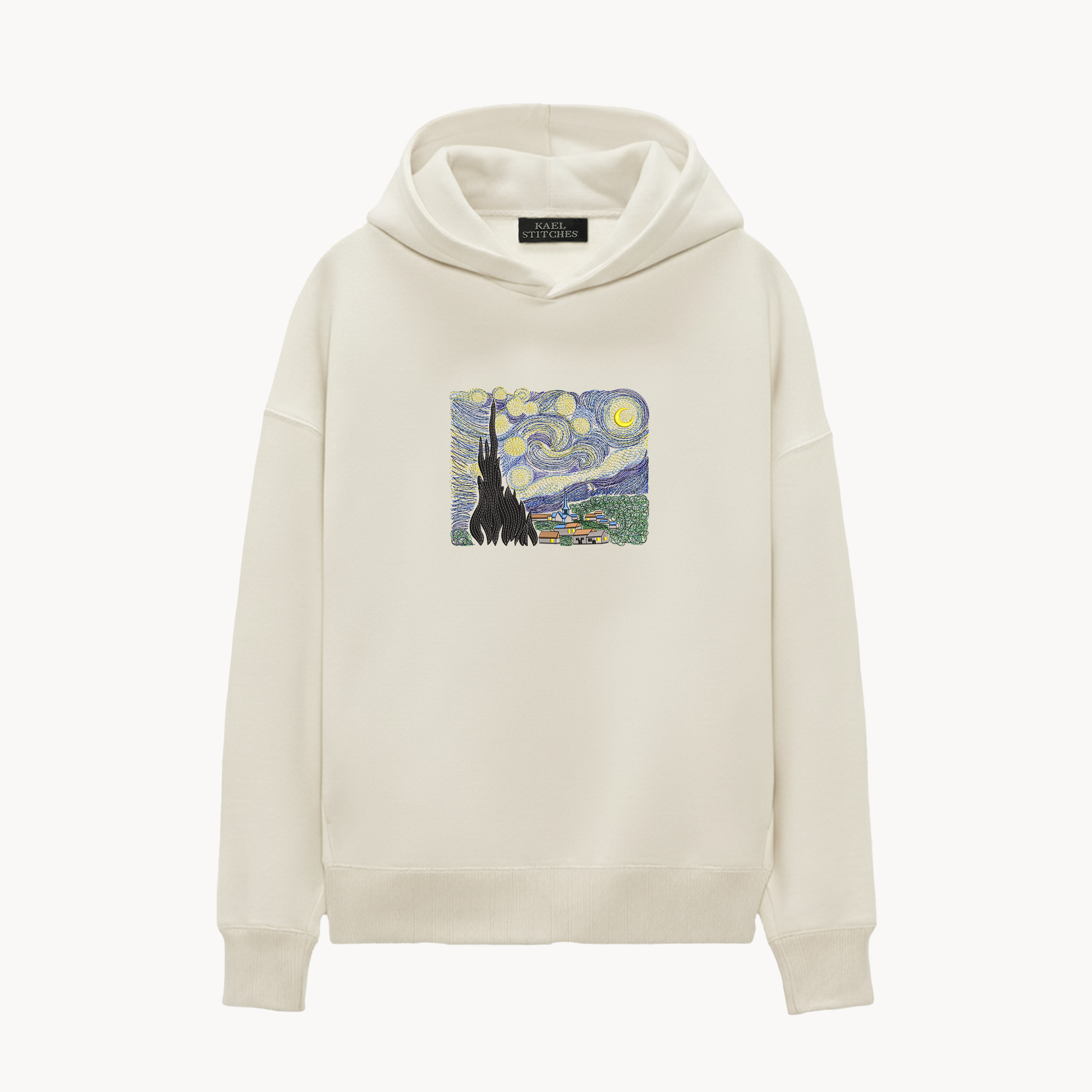 KAEL - OVERSİZE SWEATSHİRT - VAN GOGH STARRY NİGHT Yeniden Yapılandırılmış Nakış