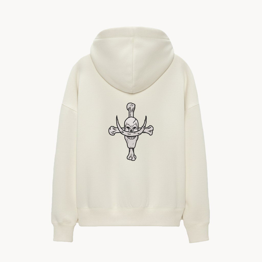 KAEL - OVERSİZE SWEATSHİRT - WhiteBeard Korsan Bayrak Yeniden Yapılandırılmış Nakış