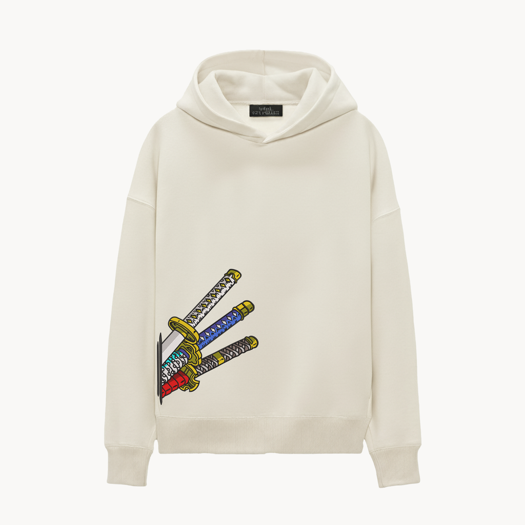 KAEL - OVERSİZE SWEATSHİRT - Zoro Kılıçları Yapılandırılmış Nakış